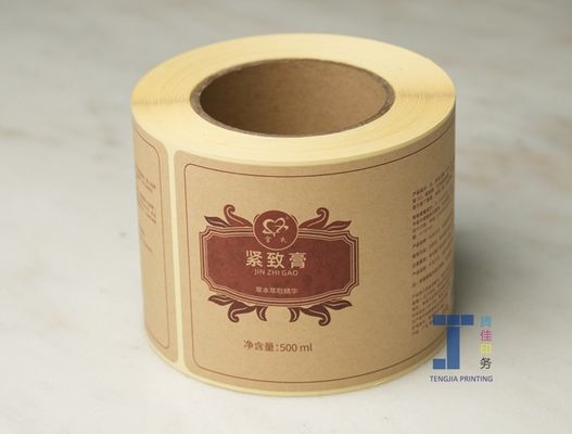 OEM Kişiselleştirilmiş Kraft Kağıt Yapıştırıcı Etiketi Mat Laminasyonla