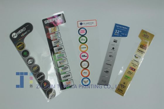50mikron-150mikron CMYK Basılı Şeffaf Etiketler Görünür Etiketler